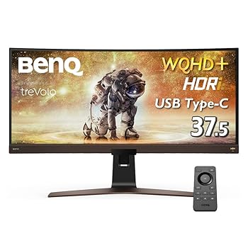【中古】BenQ EW3880R 愉しみ管する (37.5in/曲線状の形ウルトラ広広とした/3840 x 1600解像力/IPS/HDRi/2.1ch treVolo金棒引き(3W x 2+8Wウ その他-パソコン・周辺機器