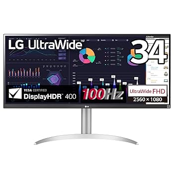 【中古】LG モニター ディスプレイ 34WQ650-W 34インチ/平面/ウルトラワイド(2560&times;1080)/IPS 非光沢/100Hz/USB Type-C、HDMI、DisplayPort/HDR対応/超解｜スカーレット2021