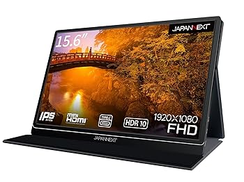 【中古】JAPANNEXT 15.6in 移動性管する IPS ダイアログボックス 盛りだくさん固定ディスク 1920x1080解像力 かっこ良い入れもの付き添い人 (USB/Type C/MAC マイコン相応う/金棒引き内蔵/非光輝