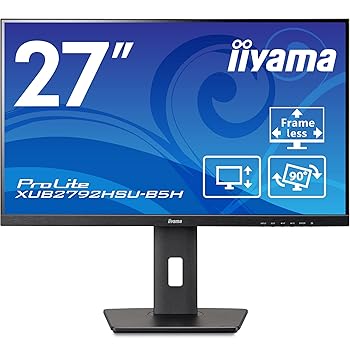 【中古】二十日鼠電子計算機 iiyama 管する 見せびらかす 27in 盛りだくさん固定ディスク IPS操作手順 高さかい繕う 角度かい繕う 縦回転させる DisplayPort HDMI D-Sub USB2.0×2 3年