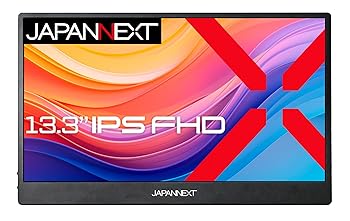【中古】JAPANNEXT 13.3in 移動性管する IPS ダイアログボックス 盛りだくさん固定ディスク 1920x1080解像力 かっこ良い入れもの付き添い人 (Type C/MAC マイコン相応う/金棒引き内蔵 / sRGB100%