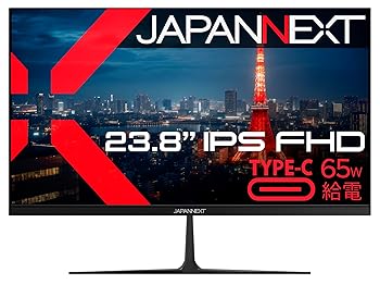 【中古】JAPANNEXT 23.8インチ モニター フルHD 1920x1080解像度 IPS ディスプレイ (HDMI/USB-C 給電 (65W) / スピーカー内蔵/VESA対応/ブルーライトカッ|スカーレット2021