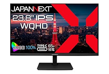 【中古】JAPANNEXT 23.8in 管する WQHD 2560x1440解像力 IPS 見せびらかす (HDMI/USB-C 給電 (65W) / DisplayPort/VESA相応う/ブルーライトカット) J