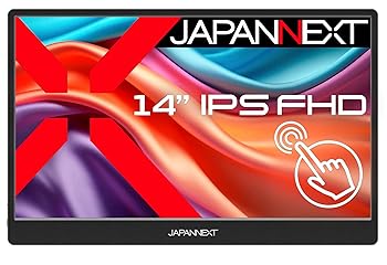 【中古】JAPANNEXT 14インチ モバイルモニター IPS パネル フルHD 1920x1080解像度 スマートケース付き (Type C/PC対応/スピーカー内蔵 / sRGB100% / 非|スカーレット2021