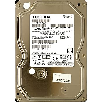 【中古】Toshiba 500GB 7.2K 3.5 SATA 3.5インチ 内蔵ハードドライブ DT01ACA050