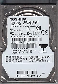 【中古】mk7559gsxp、a0 / gn001 C、hdd2j51 F vl01 T、Toshiba 750 GB SATA 2.5ハードドライブ