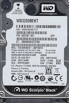 【中古】wd3200bekt-60pvmt0 Western Digital 320 GB 7200rpm SATA 3.0 Gbps 2.5inScorpio捉え所の無い運転