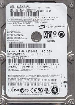 【中古】MHZ2080BH G1、PN CA07018-B322000L、富士通 80GB SATA 2.5ハードドライブ