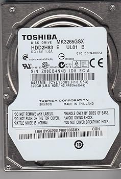 【中古】mk3265gsx、b0 / gj002j、hdd2h83 E ul01 B、Toshiba 320 GB SATA 2.5ハードドライブ