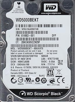 【中古】wd5000bekt-60ka9t0、DCM hbntjabb、Westernデジタル500 GB SATA 2.5捉え所の無い運転