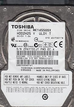 【中古】MK1655GSX、HDD2H25 V UL01 T、東芝 160GB SATA 2.5 ハードドライブ