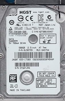 【中古】HTS545050A7E362 PN-0J38755 MLC-DA5754 日立 500GB SATA 2.5 ハードドライブ