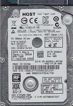 【中古】HTS725050A7E630、PN 0J32835、MLC DA5337、Hitachi 500GB SATA 2.5ハードドライブ