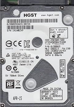 【中古】日立 捉え所の無い運転 SATA 2.5in 500GB HTS545050A7E680 PN 0J38065 MLC DA6513