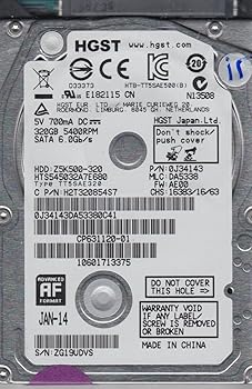 【中古】hts545032 a7e680、PN 0j34143、MLC da5338、Hitachi 320 GB SATA 2.5ハードドライブ