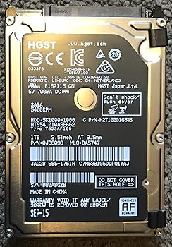 【中古】hts541010 a9e662 P/N : 0j38093 MLC : 地方検事5747 Mac ? 655 ? 1751h中国HGST 1tb