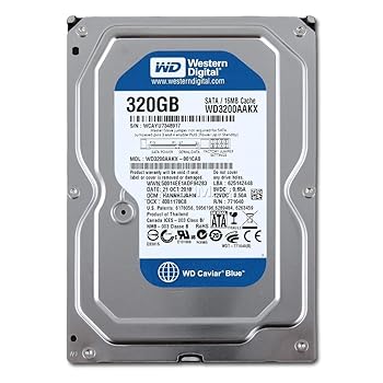 【中古】WESTERN DIGITAL bule WD 3.5インチ 内蔵 HDD 320GB Serial ATA600 sata 7200rpm 16MB メーカーリファビッシュ WD3200AAKX