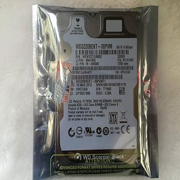 【中古】HDD For 320GB 2.5\" SATA 3 Gb/s 16MB 7200RPM 9.5MM For Internal Hard Disk For Notebook HDD For WD3200BEKT"
