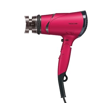 【中古】［非常に良い］テスコム ヘアドライヤー マイナスイオン 折りたたみ 大風量 ラク抜きプラグ ピンク TD430B-P