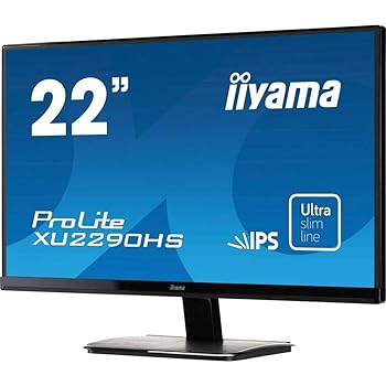 【中古】iiyama スリムベゼル+AH-IPSパネル『XUシリーズ』 FullHD(1920x1080)モード対応 WLEDバックライト21.5型ワイド液晶ディスプレイ XU2290HS-B1