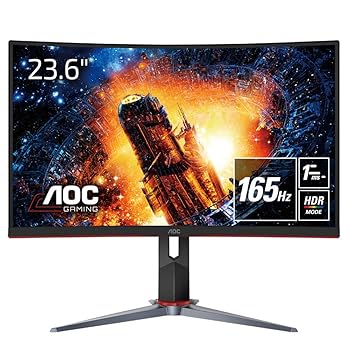 【中古】AOC ゲーミング液晶管する C24G2/11 (23.6in/盛りだくさん固定ディスク/VA/曲面/HDMI/DisplayPort/165サイクル/返事をする迅速さ1ms/HDR効果流行り物/Adaptive Sync/フ