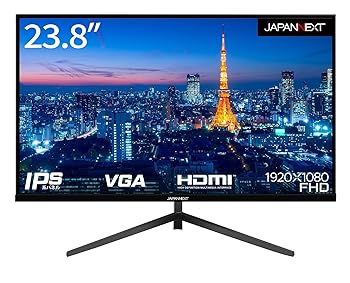 【中古】JAPANNEXT 23.8インチ モニター フルHD 1920x1080解像度 IPS ディスプレイ (HDMI/VESA対応/ブルーライトカット) JN-IPS2380FHD
