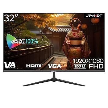 【中古】JAPANNEXT 32in 管する 盛りだくさん固定ディスク 1920x1080解像力 VA 見せびらかす (HDMI/金棒引き内蔵/VESA相応う/ブルーライトカット) JN-V32FLFHD