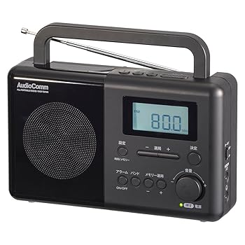 【中古】［人並み外れたに好いたらしい］オーム電機AudioComm ラジオ受信機 卓上 ラジオ受信機NIKKEI 短波言いひろめる 目覚まし時計 AM/FM PLL携帯型ラジオ受信機 時辰儀/目覚まし時計/スリープタイマー 自動小銃選局 広広とした