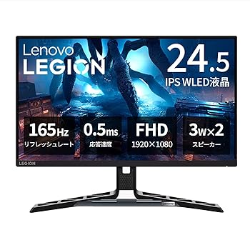 【中古】Lenovo R25i-30 管する (24.5in IPS WLED液晶 FHD 165サイクル 0.5ms 非光輝 チルト相応う VESA) 黒いこと 67B7GACBJP
