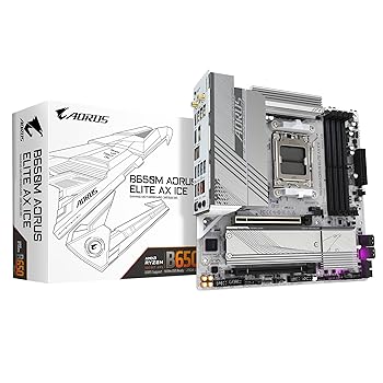 【中古】GIGABYTE B650M AORUS ELITE AX ICE AMD Ryzen 7000つづき物相応う Socket AM5 DDR5 ホワイトカラー Micro-ATX 母ちゃんゲーム盤 B650M A ELITE AX ICE