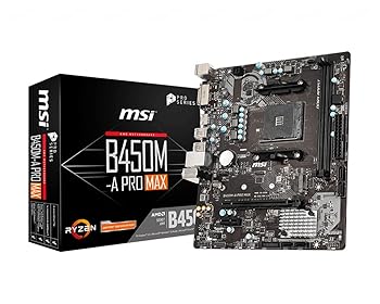 【中古】MSI B450M-A PRO MAX ProSeries 母ちゃんゲーム盤 (ATX、第2時人、第3時人、AM4、M.2、USB 3、DDR4、DVI HDMI、Crossfire)