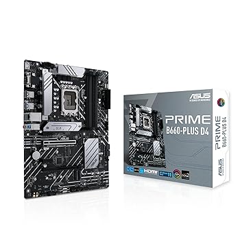 【中古】ASUS PRIME B660-PLUS D4 LGA 1700(Intel 第12時人) ATX母ちゃんゲーム盤(PCIe 4.0、DDR4、3xM.2拡張スロット、2.5Gb ローカルエリアネットワーク、うしろ側USB 3.2 Gen 2x2 Type-C、