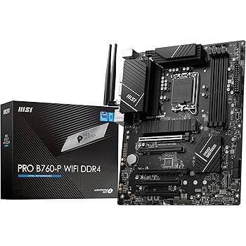 【中古】MSI PRO B760-P WIFI DDR4 ATX Motherboard, 4x DDR4~128GB, 5x PCI-E x16, 2x M.2, 4x SATA, 2x USB 3.2, 4x USB 2.0, 1x USB-C｜スカーレット2021