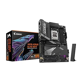 【中古】GIGABYTE X870 AORUS Elite WIFI7 AM5 LGA 1718、ATX、DDR5、4X M.2、PCIe 5.0、USB4、Wi-Fi 7、2.5GbE LAN、EZ-Latch、Q-Flash。