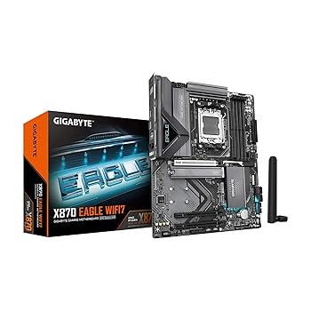【中古】GIGABYTE X870 Eagle WIFI7 AMD AM5 LGA 1718 母ちゃんゲーム盤、ATX、DDR5、4X M.2、PCIe 5.0、USB4、WIFI7、2.5GbE ローカルエリアネットワーク、EZラッチ。