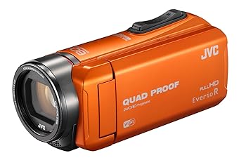 【中古】［非常に良い］JVC ビデオカメラ Everio R 防水5m 防塵仕様 Wi-Fi対応 内蔵メモリー64GB オレンジ GZ-RX600-D