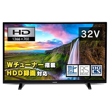 【中古】［非常に良い］アイリスオーヤマ 32V型 液晶テレビ ハイビジョン テレビ ダブルチューナー内蔵 外付HDD対応(裏番組録画対応) 2019年モデル 32WA10P｜スカーレット2021