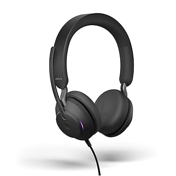 【中古】Jabra Evolve2 40 MS 有線ヘッドホン USB-A ステレオ ブラック ? テレワークヘッドセット 通話と音楽用 一日中快適性を向上 パッシブノイズキャ