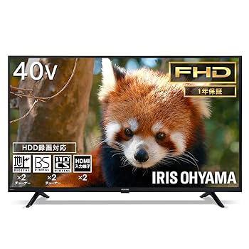【中古】［非常に良い］アイリスオーヤマ 40V型 液晶 テレビ 40FB10PB Wチューナー 裏番組同時録画 外付けHDD録画対応