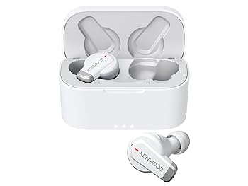【中古】JVCケンウッド KENWOOD KH-BIZ70T-WA ワイヤレスイヤホン Bluetooth ノイズキャンセリング ホワイト 最大21h再生 外音取り込み 低遅延 ステッカ
