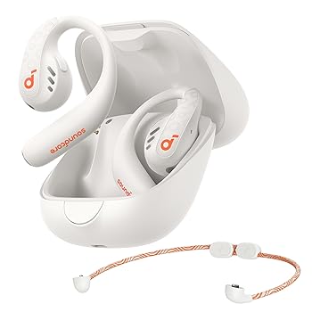 【中古】Anker Soundcore AeroFit Pro（Bluetooth 5.3）【オープンイヤー型ワイヤレスイヤホン / 3Dオーディオ / IP55防塵防水規格/ 最大46時間再生 / マ｜スカーレット2021