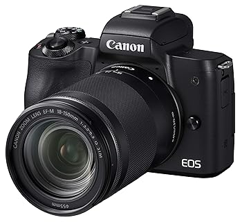 【中古】［非常に良い］Canon ミラーレス一眼カメラ EOS Kiss M 高倍率ズームキット ブラック EOSKISSMBK-18150ISSTM