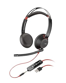 【中古】Poly(旧モデル) 有線ヘッドセット Blackwire 5220 USB-A 接続 両耳用 ノイズキャンセリング