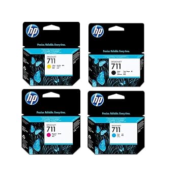 【中古】HP 711 インクセット - ブラック、シアン、マゼンタ、イエロー 38ml/29mlカートリッジ。｜スカーレット2021