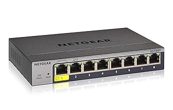 【中古】【正規品】 ネットギア NETGEAR スイッチングハブ 8ポート 1G 金属筐体 静音ファンレス リミテッドライフタイムハードウェア保証 クラウド管理