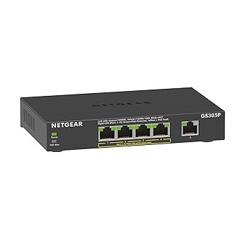 【中古】【メーカ生産終了品】 ネットギア NETGEAR スイッチングハブ 5ポート 1G PoE+ (63W) 金属筐体 静音ファンレス メーカー3年保証 アンマネージスイ