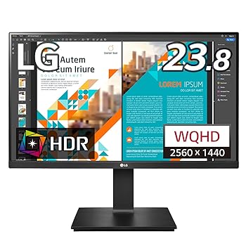 【中古】LG 3辺ひな型受け答え 管する 見せびらかす 24QP550-B 23.8in/WQHD(2560×1440)/IPS非光輝/HDR/FreeSync/75サイクル/HDMI×2,DP/高さ調節する/3年楽になること