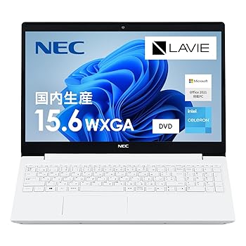 【中古】NEC LAVIE 国内生産 ノートパソコン N15S 15.6 型 Intel Celeron 8GB 256GB SSD Office 搭載 カームホワイト Microsoft Office Home & Business|スカーレット2021
