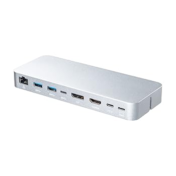 【中古】サンワサプライ USB Type-Cドッキングステーション マグネット搭載 HDMI/DisplayPort出力対応 USB-CVDK9|スカーレット2021