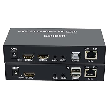 【中古】4K HDTV 120M KVMエクステンダーHDMI互換USBエクステンダー、CAT6 RJ45 Lanイーサネットエクステンダー、ループ3.5mmオーディオIR制御付き (120M｜スカーレット2021